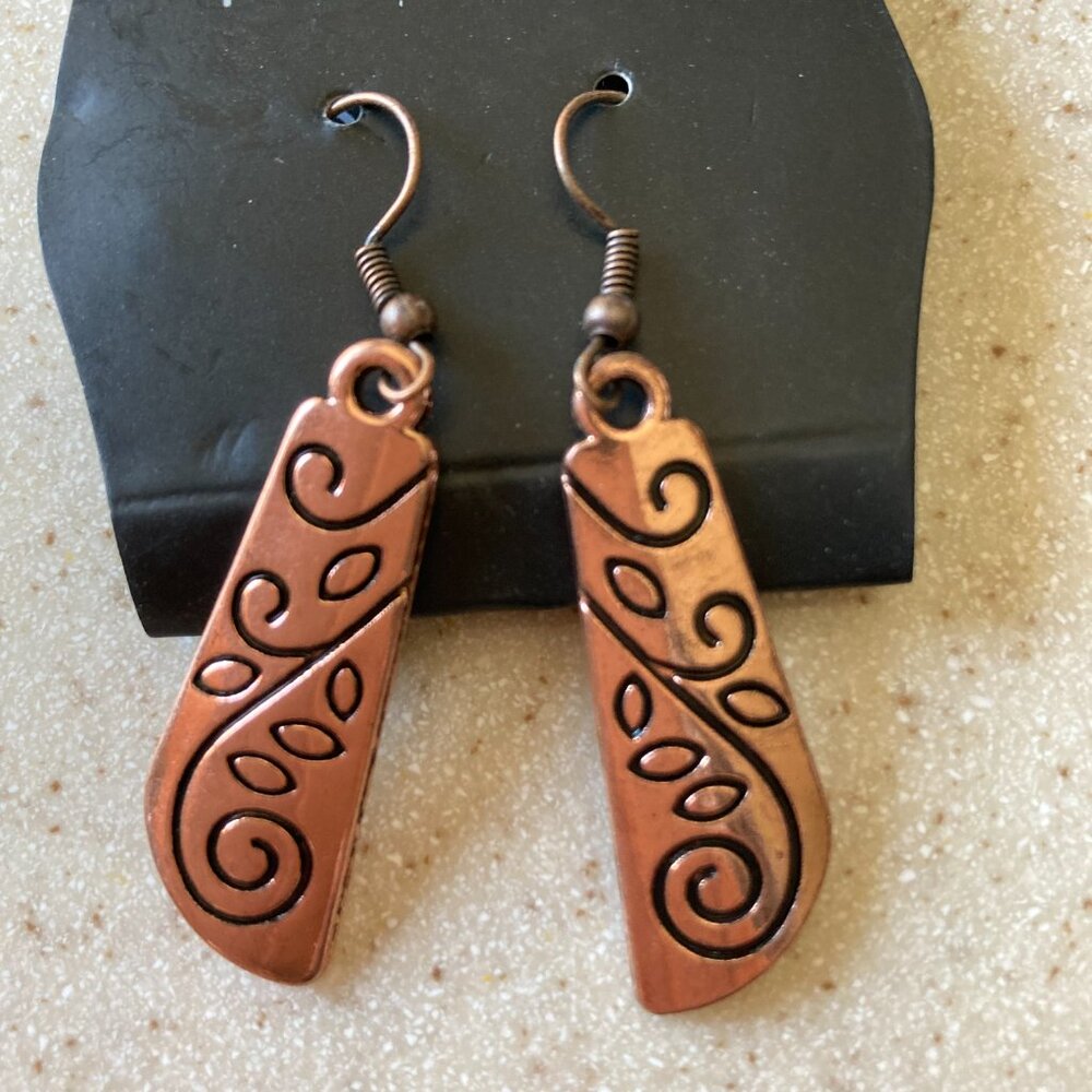 Paparazzi Copper Color Dangle Pierced Earrings NEW - Picture 2 of 7
